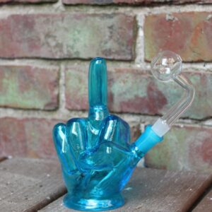 Middle Finger Hand Dab Rig – Blue Glass Edition