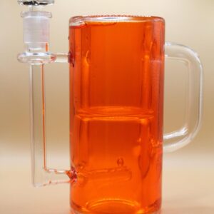 Mini Beer Mug Water Pipe – Orange Glass Edition