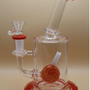Swirl Mini Rig – Red & Orange Glass Edition