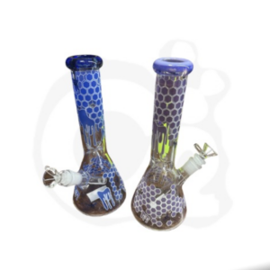 10" Thick Honeycomb Beaker Bong 5MM – Bee & Honey Drip Design