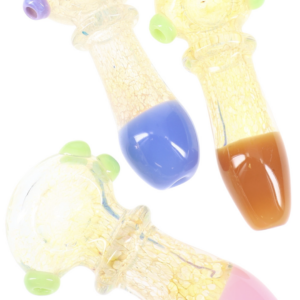4.5" Colorful Fumed Glass Spoon Hand Pipe
