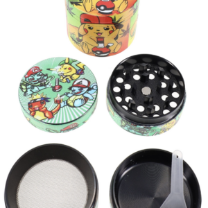 1.5–2.5" Colorful 4-Part Design Zinc Alloy Metal Grinder – 40mm Pikachu Design